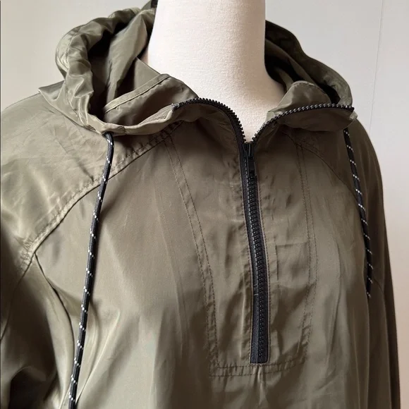 Olive Green Women's Hooded Nylon Jacket - Picture 2 of 9